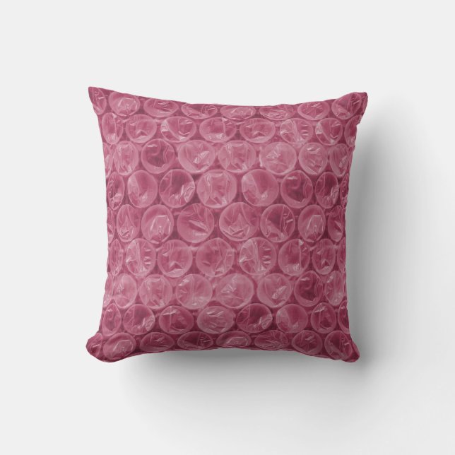 Coussin Motif d'enveloppement de bulle rose (Recto)