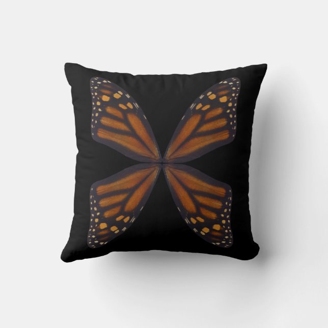 Coussin Motif des ailes de papillon monarque  (Verso)