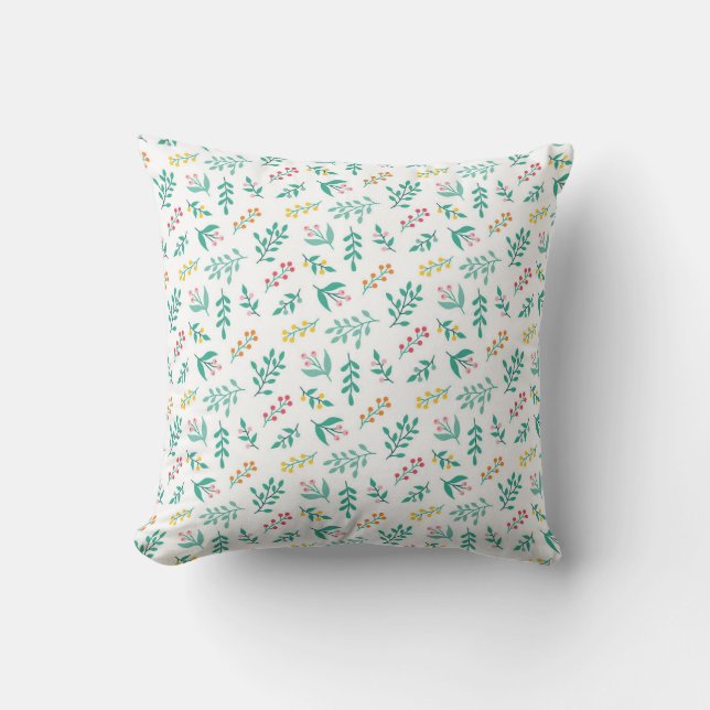 Coussin Motif des Branches Festives (Recto)
