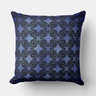 Coussin Motif des chaînes de diamants noires et bleues