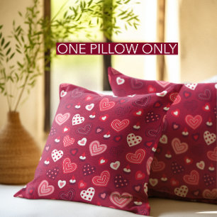 Coussin Motif des coeurs de la Saint-Valentin rouge