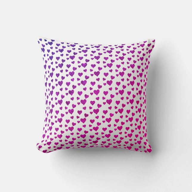 Coussin motif des Coeurs pourpres Saint-Valentin (Recto)