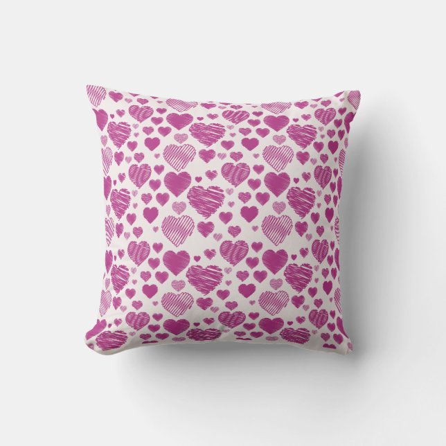 Coussin motif des Coeurs pourpres Saint-Valentin (Recto)