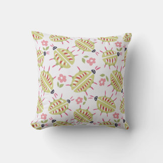 Coussin Motif des coléoptères verts Lover Goblincore