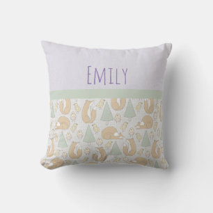 Coussin Motif des créatures du bois mignon