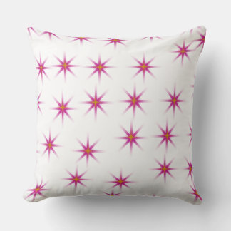 Coussin Motif des étoiles brillantes rose néon