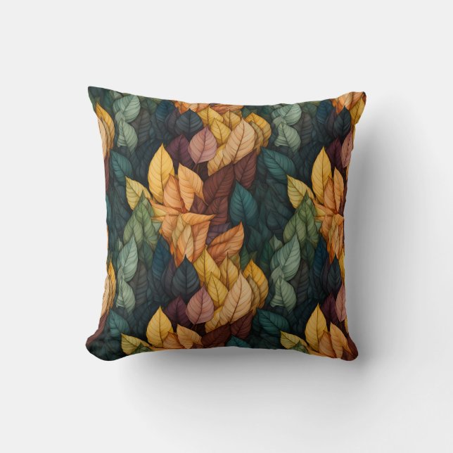 Coussin Motif des feuilles d'automne colorées (Recto)