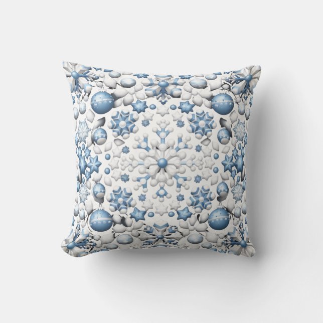Coussin Motif des flocons de neige de Noël (Recto)