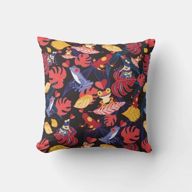 Coussin Motif des grenouilles d'amants (Recto)