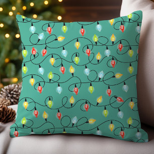 Coussin Motif des lumières de Noël scintillantes