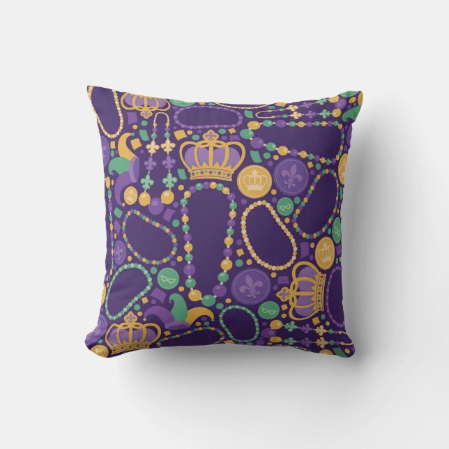 Coussin Motif des perles et des couronnes (Recto)
