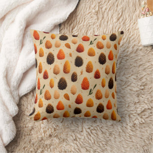 Coussin Motif des Pinecones d'hiver chauds