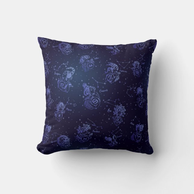 Coussin Motif des signes du zodiaque (Recto)