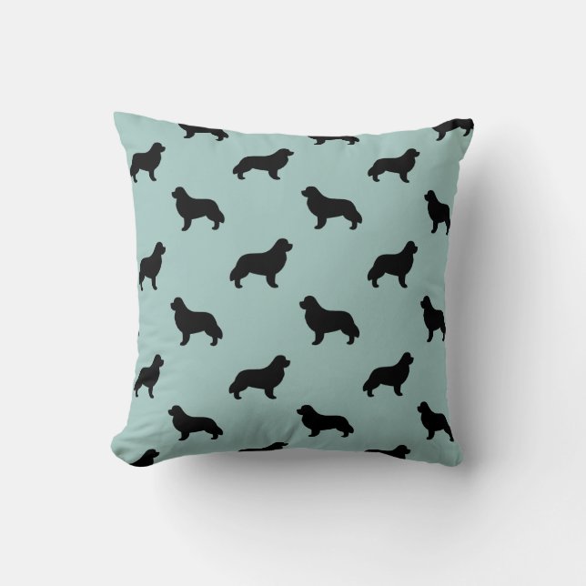 Coussin Motif des silhouettes de Terre-Neuve (Recto)