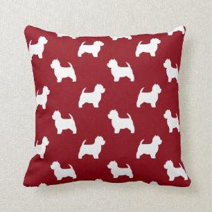 Coussin Motif des silhouettes de White Terrier de West Hig