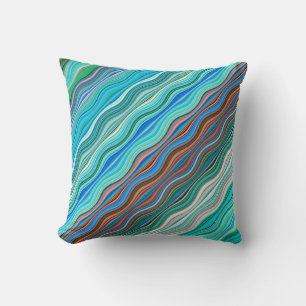Coussin Motif des vagues Abstraites Vintages Lancer l'ore