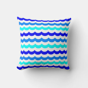 Coussin Motif des vagues bleues