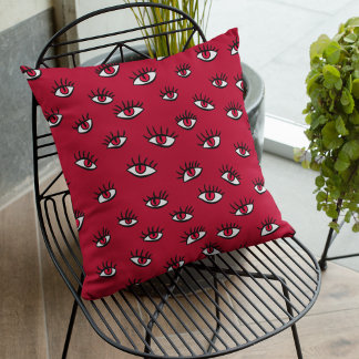Coussin Motif des yeux rouges - Horreur esthétique gothiqu