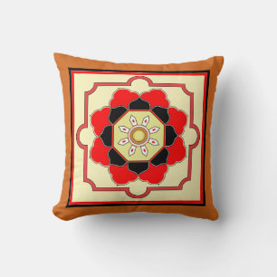 Coussin Motif design de style oriental coloré