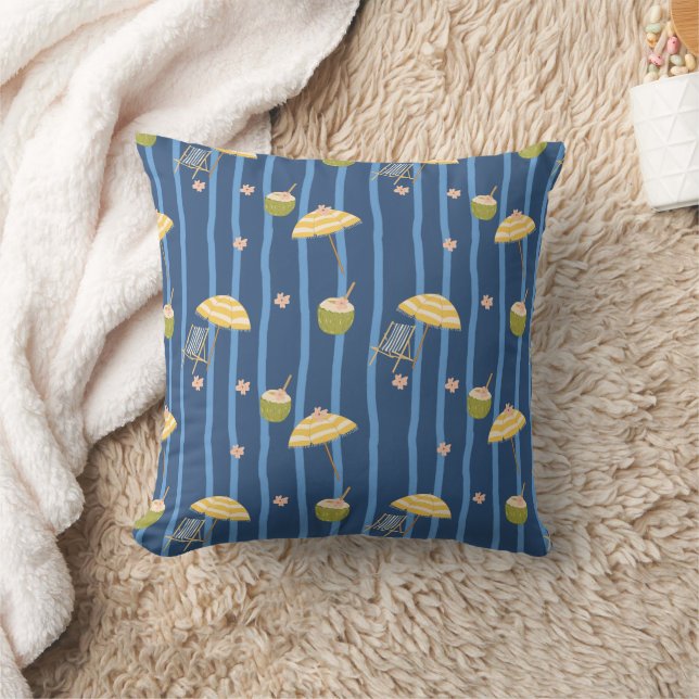 Coussin Motif d'essentiels de plage d'été (2) (Couverture)