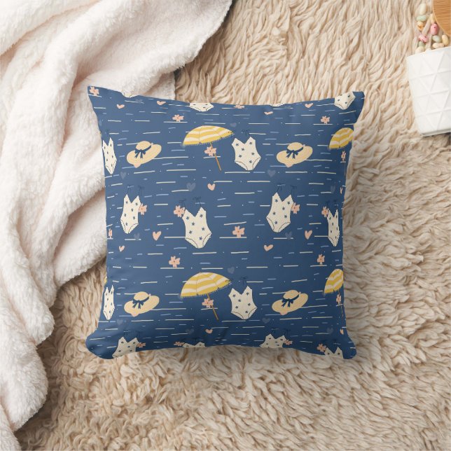 Coussin Motif d'essentiels de plage d'été (5) (Couverture)