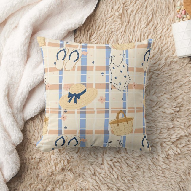 Coussin Motif d'essentiels de plage d'été (7) (Couverture)