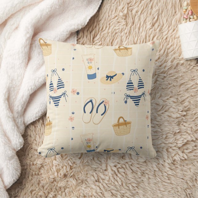 Coussin Motif d'essentiels de plage d'été (8) (Couverture)