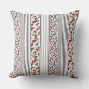 Coussin motif d'été de rayures de tissu multicolore