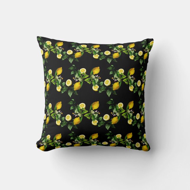 Coussin Motif d'été du jardin de citron (Recto)