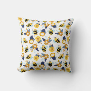 Coussin Motif d'été du printemps de l'abeille au miel