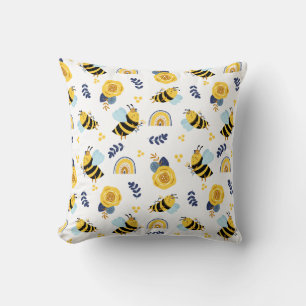 Coussin Motif d'été du printemps de l'abeille au miel