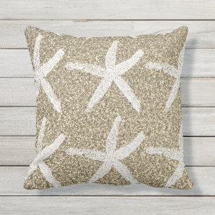 Coussin Motif  d'étoile blanche Parties scintillant d'or C