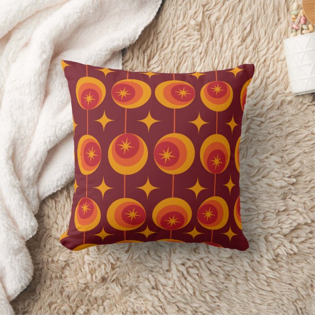 Coussin Motif d'étoiles en explosion du milieu du siècle s (Couverture)