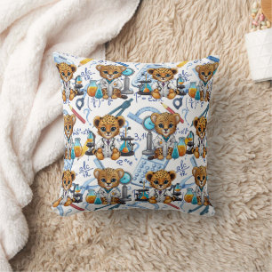 Coussin Motif d'expérience scientifique Cheetah Imprimer