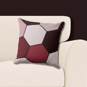 Coussin Motif d'hexagone rose et noir