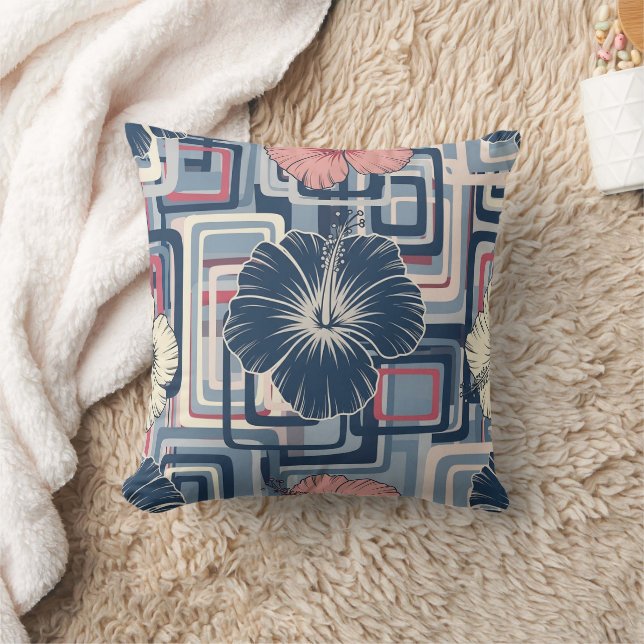 Coussin Motif d'Hibiscus Tropical de Côte (10) (Couverture)