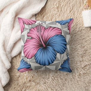 Coussin Motif d'Hibiscus Tropical de Côte (6)