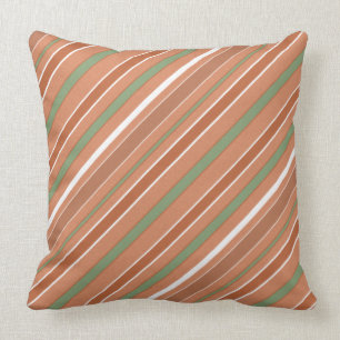 Coussin Motif diagonal de rayures avec toute couleur