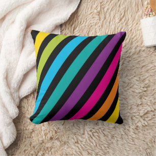 Coussin Motif diagonal rayé coloré