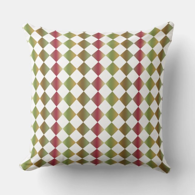 Coussin Motif diamant à carreaux coloré  (Recto)