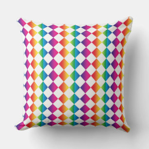 Coussin Motif diamant à carreaux coloré