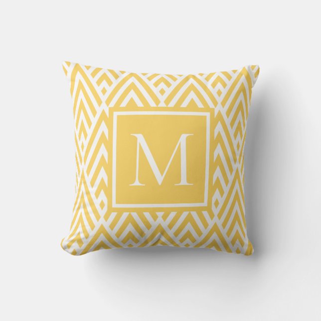 Coussin Motif diamant à flèche or jaune or tendance (Recto)