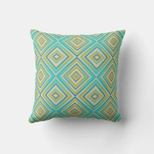Coussin Motif diamant alternatif Turquoise Blues
