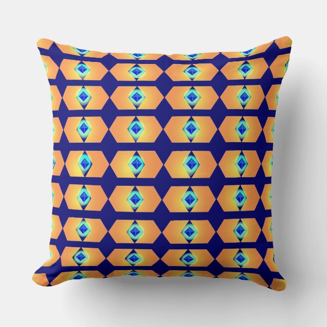 Coussin Motif Diamant bleu brillant (Recto)