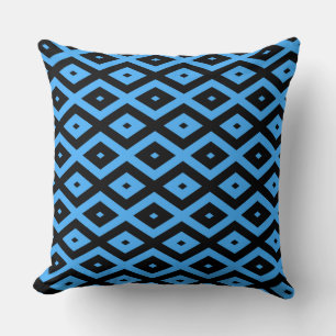 Coussin Motif diamant bleu ciel et noir
