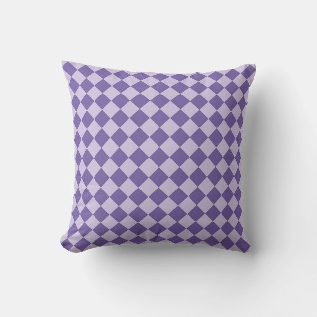 Coussin Motif diamant damier violet (Recto)