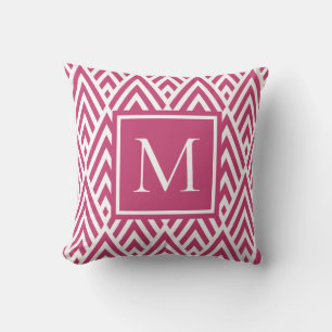 Coussin Motif diamant de flèche rose profonde tendance