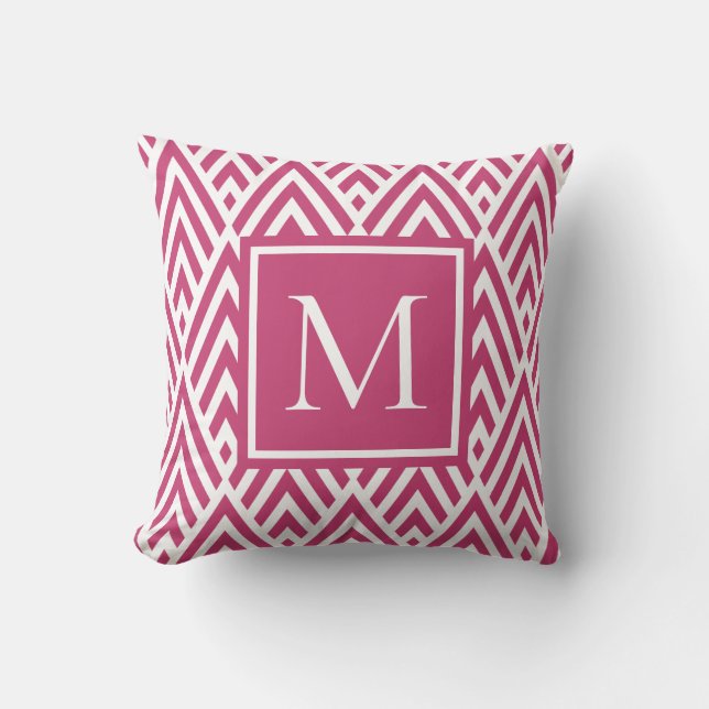 Coussin Motif diamant de flèche rose profonde tendance (Recto)
