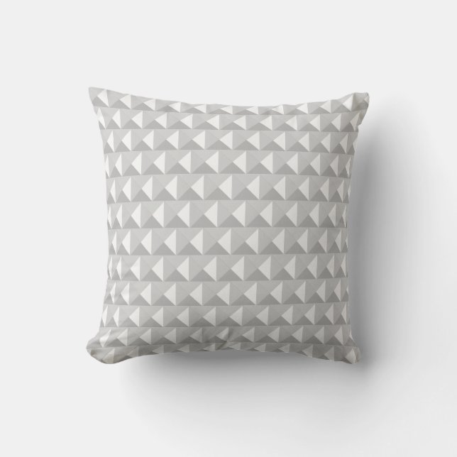Coussin Motif diamant élégant gris argenté et blanc (Recto)
