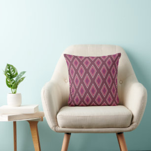 Coussin Motif diamant géométrique élégant en violet